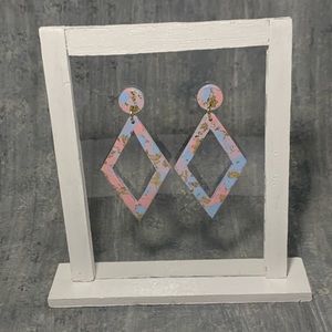 Handmade Clay Earrings with Gold Details